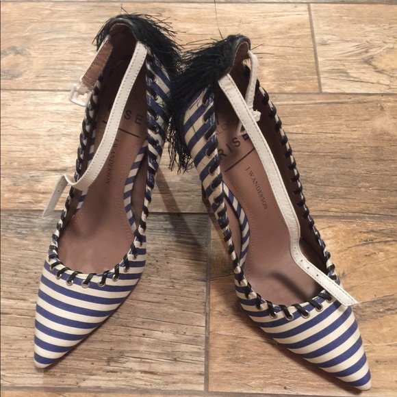 Aldo Navy Blue Striped Pumps - Weatherbee - Picture 5 of 8